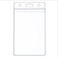 thumbnail image 2 of Clear Transparent PVC Vertical ID Badge Card Holder Waterproof Durable Plastic Pouch for Work School Office Travel Business 50pcs, 2 of 8