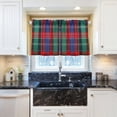 thumbnail image 5 of Yayeee Kitchen Curtains Tier Pair Light Filtering 27"x24" Rod Pocket Short Cafe Window Panel, Red Green Pattern, 5 of 7