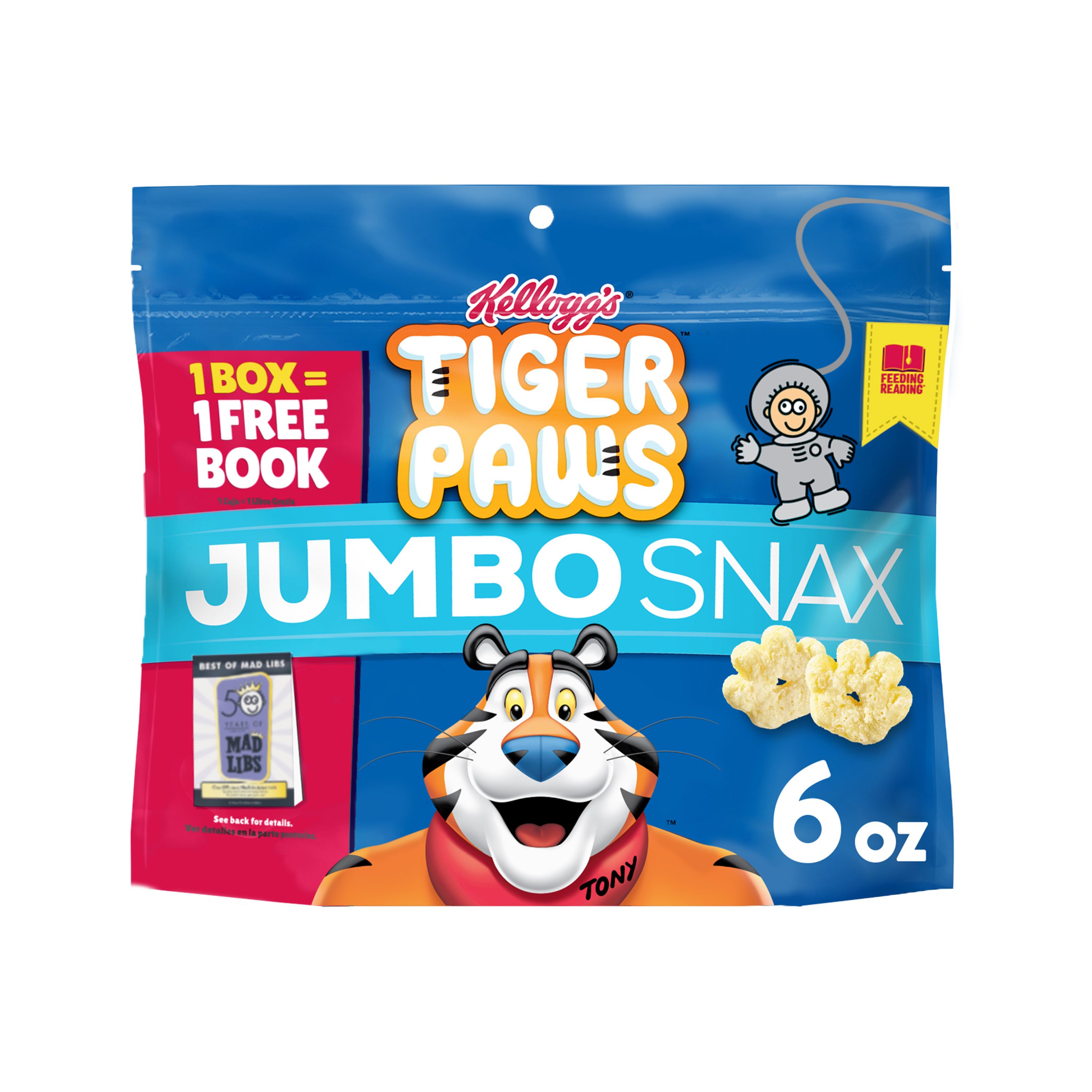 Kellogg's Tiger Paws Jumbo Snax Cereal Snacks, Kellogg's Frosted Flakes