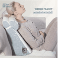 thumbnail image 2 of Memory Foam Bed Wedge Pillow Set of 2 - Adjustable Triangle Pillow for Back, Neck & Knee Support, Includes Removable Washable Cover, 2 of 6