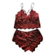 thumbnail image 2 of Gibobby Conjunto de lencería de encaje Mujeres Sexy Malla de Encaje Floral Bordado Liga ligada Lencería Ropa Interior Conjuntos de lencería Sexy(Rojo, M), 2 of 5