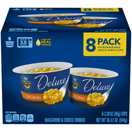 Kraft Deluxe Easy Mac Microwavable Macaroni and Cheese Cups, 8 Count (Best Frozen Mac N Cheese)