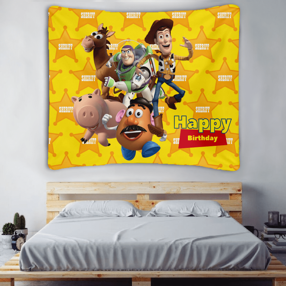Toy Story Tapestry Cool Portable Anime Tapestry Blanket Backdrop for