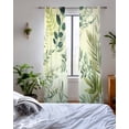 thumbnail image 3 of Green Blue Leaves Sheer Curtains 63 Inch Length 2 Panels Set for Living Room/Bedroom, Summer Botanical Farmhouse Watercolor Leaf Kitchen Curtains Grommet Curtains Window Treatments 42"x63"x2, 3 of 7