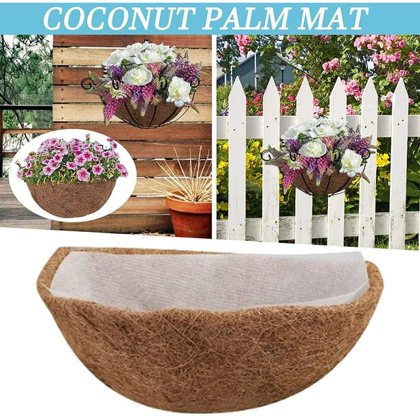 Hanging Basket Coco Liner, Outdoor Planter Liners Round Coconut