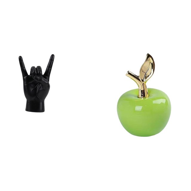 Escultura creativa de fruta con gesto de mano, adorno de cerámica para , para apartamento, dormitorio, restaurante, cafetería, sala de estudio, de