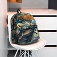 thumbnail image 2 of Gukieu Colorful Plant Turtle Print Backpack, Waterproof Backpack with Adjustable Shoulder Straps, Suitable for Campus, Business, Travel, Unisex, 2 of 6