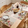 thumbnail image 5 of Easter Rabbit Placemats Set of 6 Spring Tulips Flowers Leaves Botanical Retro Place Mats Indoor Wipeable Table Mats Washable Dining Table Placemats for Kitchen Holiday Party Home Decor 13x19 Inch, 5 of 9