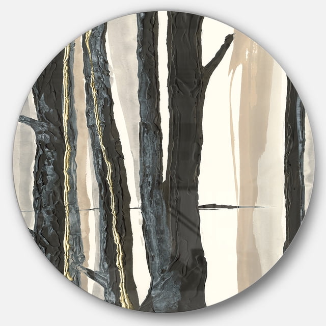Designart 'Forest Silhouette II' Geometric Metal Circle Wall Art - Disc of 36