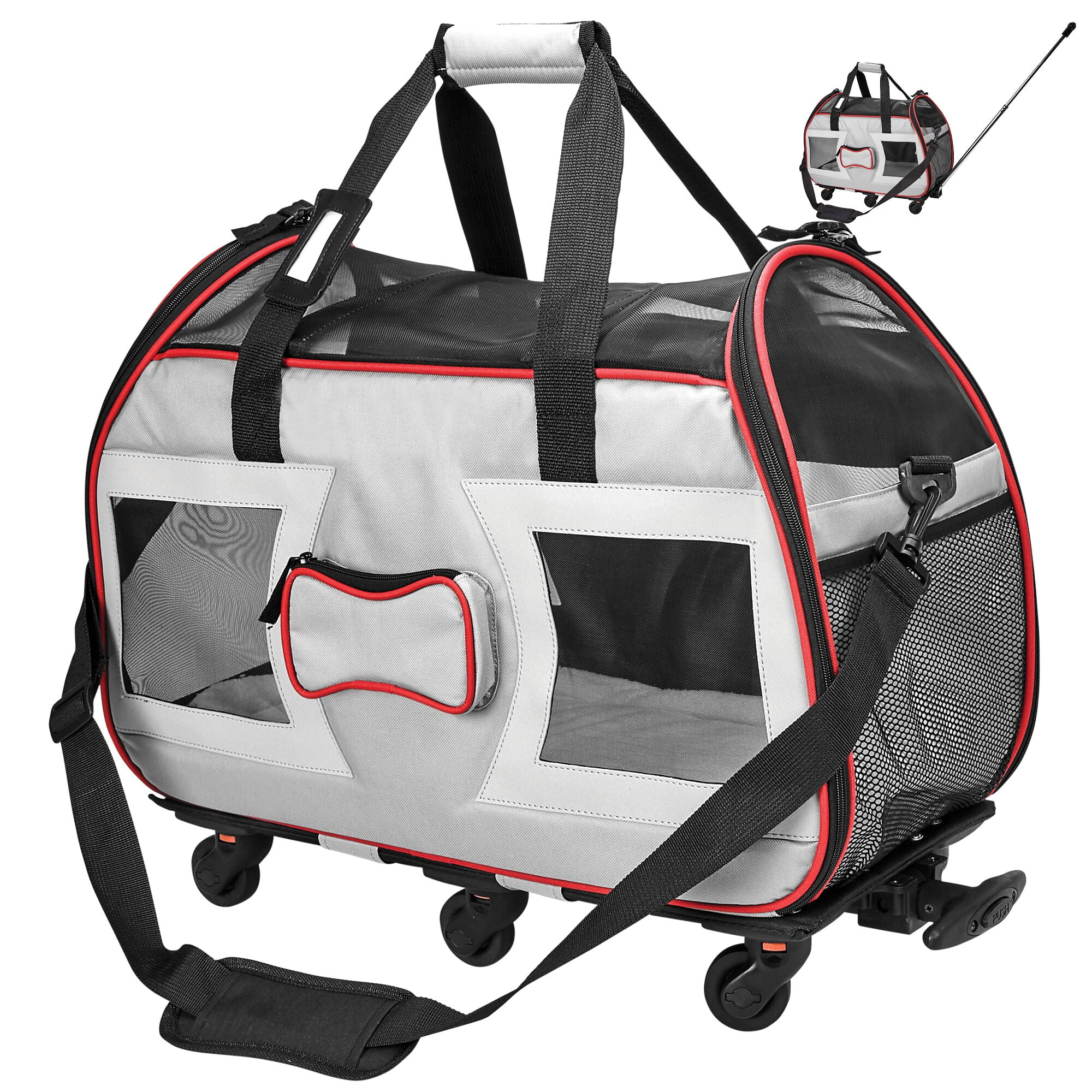 Katziela Airline Approved Removable Wheeled Pet Carrier for Small Pets