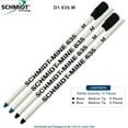 thumbnail image 2 of Schmidt 635 D1 Mine Ballpoint Refill - Black, Blue Ink - Medium Tip 0.7mm - Pack of 12 (Includes 2 Plastic End Cap), 2 of 3