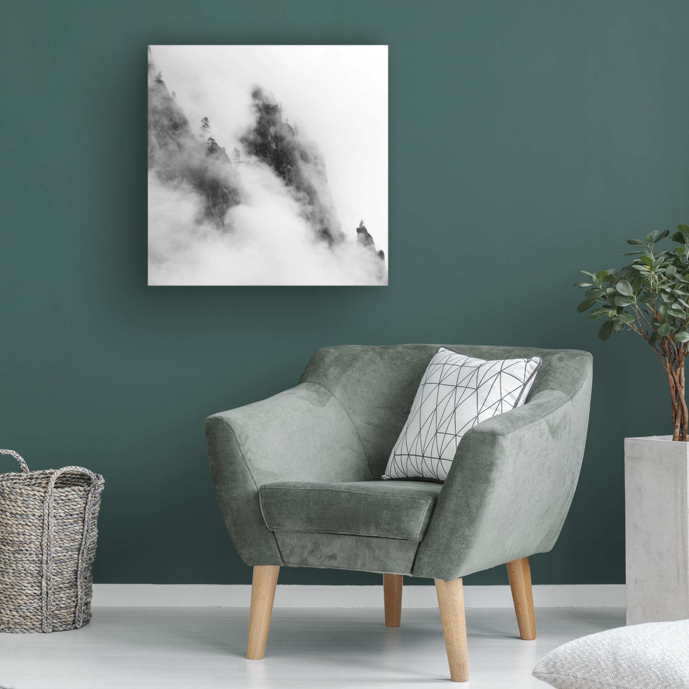 Trademark Fine Art Chengming Foggy Mountain Canvas Wall Art