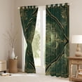 thumbnail image 3 of Homewish Vintage Western Damask Blackout Curtains Set of 2 (52x84 Each), Dark Green Bohemian Abstract Window Curtains, Countryside Curtains and Drapes, Living Room Curtains Decor, 3 of 6