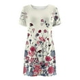 thumbnail image 4 of Vestido suelto casual de manga corta con estampado floral y estampado de girasol para mujer Pompotops ghjkhdj10754, 4 of 8