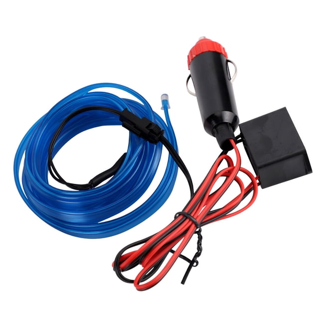 relayinert Car Interior Lighting LED Strip Car LED Wire Rope Tube Line flexible Neon Light Car Decor Light blue 1Set