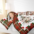 thumbnail image 4 of Manfei Xmas Cardinal Bird King Size Comforter Sets,Merry Christmas Bedding Comforter Set,Red Berry Grid Bedding Set For Girl Teens,Breathable Home Decor Reversible,3-Piece, 4 of 8