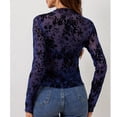 thumbnail image 4 of JGNGSHN Womens Dressy Casual Floral Lace Tops Long Sleeve Shirts Mock Neck See Through Blouses, 4 of 8