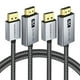 thumbnail image 1 of Adaptador de cable DisplayPort a HDMI, 1 m, paquete de 2 unidades, Warrky 4K, 60 Hz, 1 of 7
