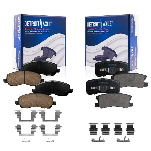 Detroit Axle - Front Rear Ceramic Brake Pads for Chrysler 200 Sebring Dodge Avenger Jeep Compass Mitsubish Lancer Outlander