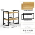 thumbnail image 3 of Office Desk Shelf Organizer, Wood Desktop Bookshelf Supplies Storage Rack, Shelf for Top of Desk and Dresser (Black-2 Tier), 3 of 6
