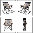 thumbnail image 5 of SunnyFeel Camping Rocking Chair for Adults, Oversized Folding Rocker Lawn Chair with Mesh Back (Khaki), 5 of 8