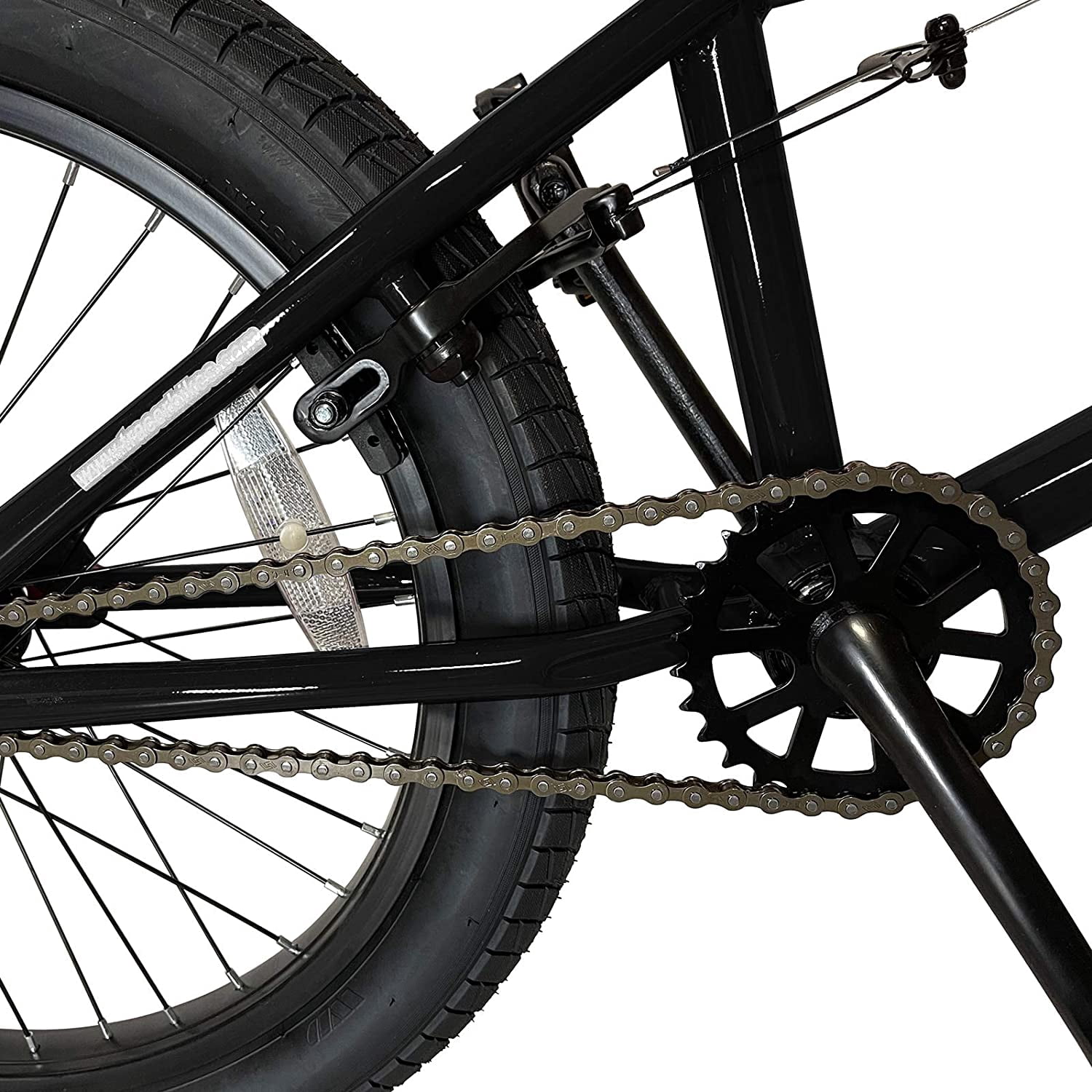 WonderWheels 20" BMX Steel Frame V-Brake One Piece Crank Alloy Rims 36H - Black