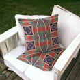 thumbnail image 2 of Set of Two 16" X 16" Blue and Green Blown Seam Eclectic Indoor Outdoor Throw Pillow, 2 of 5