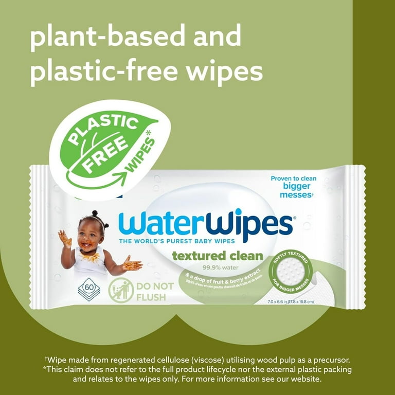 WaterWipes Textured Clean 99.9% Water Based Toddler & Baby