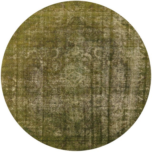 Ahgly Company Tapis Rond Lavable en Machine Intérieur Industriel Moderne Vert Noisette, 3 Pieds Rond