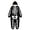 Black, variant on Byoo Toddler Girl's Zip Up Hooded Jumpsuit Printed Skeleton Halloween Onesie, Black