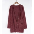 thumbnail image 6 of Cardigans for Women Solid Long Sleeve Ribbed Knit Open Front Button Lightweight Fall Cardigan with Pockets Cogild, 6 of 9