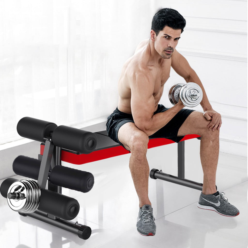 Details about   ADJUSTABLE LIFTING WEIGHT BENCH SET With Weights And Bar Workout GYM Incline A 