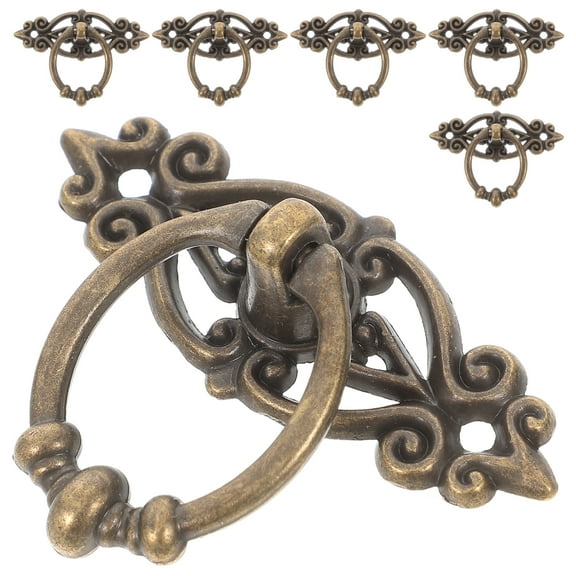 Hemoton  6 PCS Alloy Wardrobe Door Handle Drawer Pulls Knobs Vintage Look