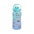 thumbnail image 3 of Botella de agua de gran capacidad de 2000 ml Marcador de tiempo Taza de bebida helada (verde) Likrtyny Libre de BPA, 3 of 7