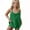 Green, variant on HAOTAGS Teen Girls Straps Romper with Pockets, Solid Color Casual Summer Round Neck Dress With Shorts White 5 Years