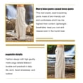 thumbnail image 3 of Pantalones de lino casuales para hombre, pantalones holgados con piernas rectas, cintura elástica, pantalones de verano para playa y yoga, 3 of 5