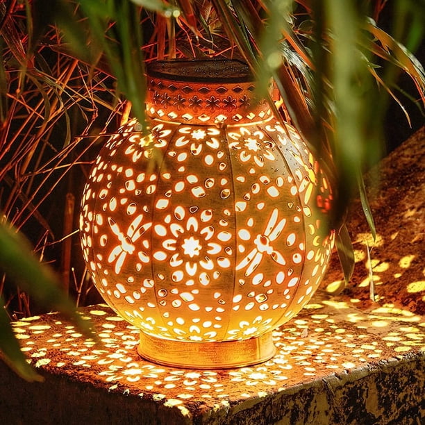 Farol solar para exterior, faroles LED para exterior, luces solares para uso exterior, IP65 resistente al agua, decoración navideña para jardín colgante, luces solares para jardín, estaca para