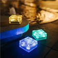 thumbnail image 4 of Cubo De Hielo Solar Luz De Vida Cubo De Hielo A Prueba De Agua Luz De Piso Sin Cableado Luz Solar Cuadrada Subterránea Led Con 4 Cuentas Led Para Jardín De Patio seitruly HA027589-03, 4 of 7