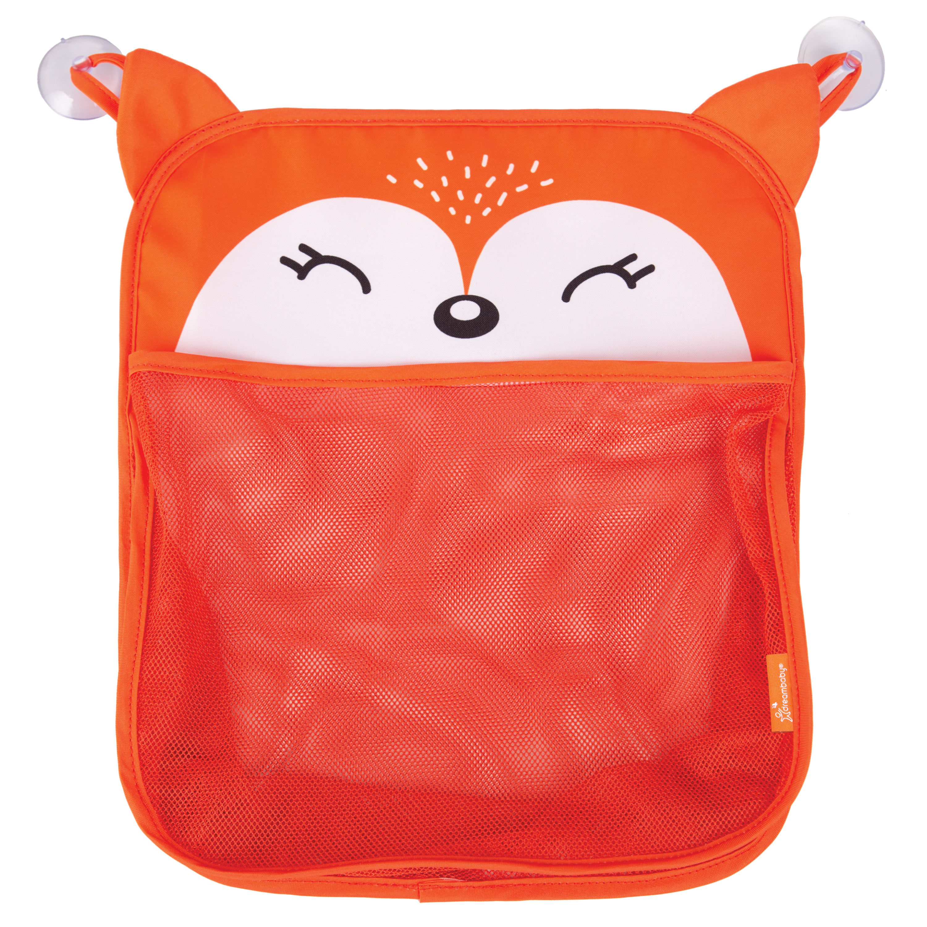 Dreambaby® Bath Toy Organizer Mesh Bag - Quick Dry Hanging Bath Toys Holder - with Suction Cups Holder - Orange