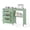 Olive Green, variant on Costway Folding Sewing Table Rolling Craft Station with 3 Storage Bins & Charging Station White+natural