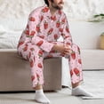 thumbnail image 7 of Honeii Watermelon Ice Cream Pattern Mens Pajamas Set,2pcs Men's Lounge Long Sleeve Sleep Shirt and Pajama Bottoms Sleepwear Set,Mens Pjs Sets-Large, 7 of 7