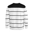 thumbnail image 3 of Striped Sweaters for Men Long Sleeve Tops Casual Crew Neck Pullover Fall Winter Fashion Sweater Black L, 3 of 3