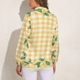 thumbnail image 2 of Lemons And Leaves on A Yellow And White Background Long Sleeve Blouse Woman Streetwear Casual Shirts Summer Oversize Woman Streetwear Clothing Birthday Present, 2 of 7