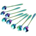 thumbnail image 3 of Juego de cucharas con forma de flor, aspecto lujoso, cuchara mezcladora de acero inoxidable con diferentes patrones para café y té, diseño creativo, portátil y liviano, apto para lavavajillas, 3 of 7