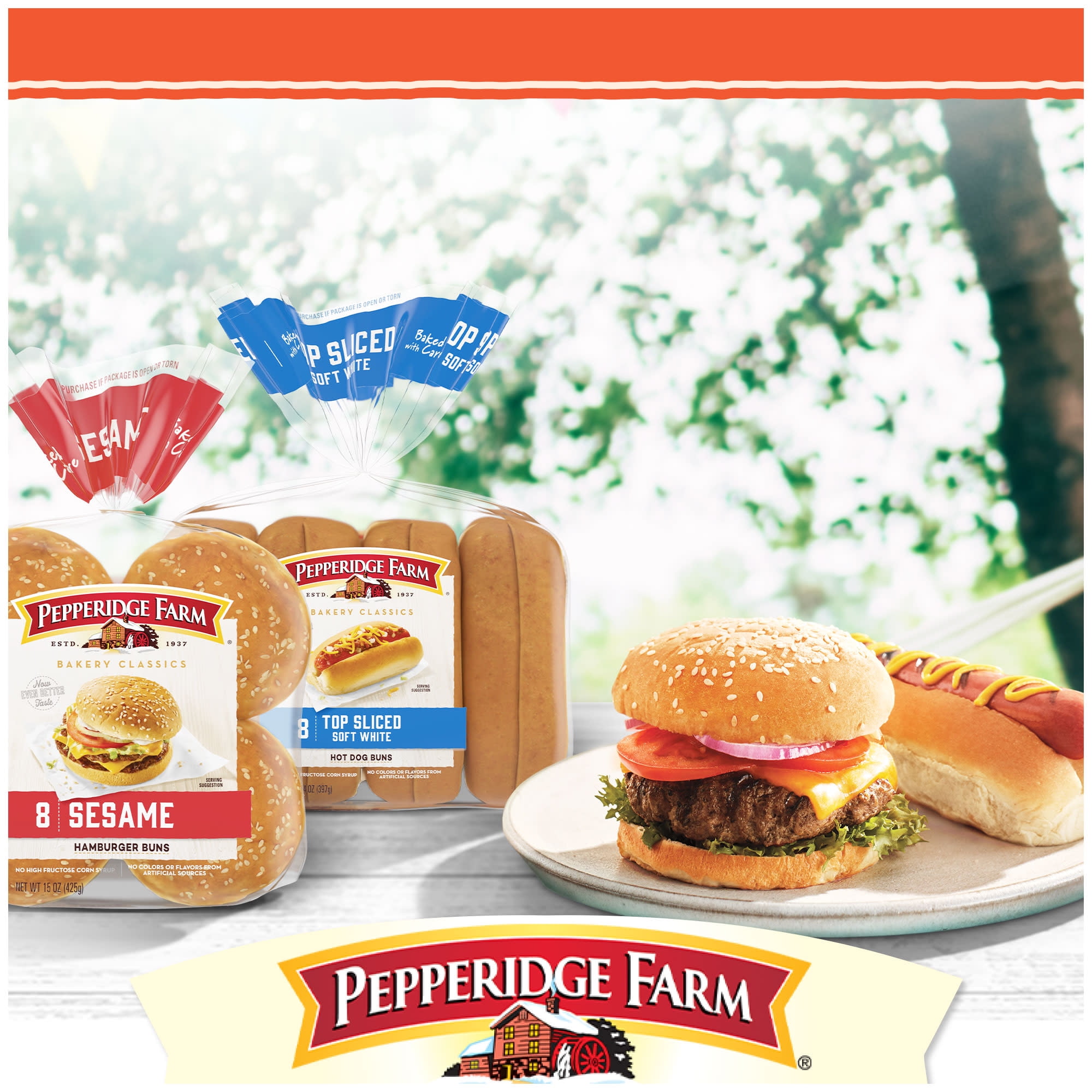 Pepperidge Farm Sweet Hawaiian Hot Dog Buns, Top Sliced, 8-Pack Bag