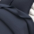 thumbnail image 6 of Solid Quilt Set - Lightweight, Soft, All-Season - 2-Piece Reversible Channel Stitched Bedding Set (Twin / Twin XL, Navy), 6 of 6