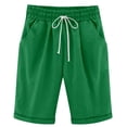 thumbnail image 5 of Aihuaihua Linen Shorts for Women Bermuda Pants Knee Length Long Shorts Solid Color Plus Size Dressy Casual Pull On with Drawstring M, 5 of 5