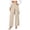 Beige, variant on Women's Wrap Wide Leg Pants Button High Waist Tie Side Irregular Loose Fit Office Party Casual Trousers