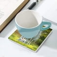 thumbnail image 5 of GZHJMY Square Drink Coasters, 1 Pcs Unicorn Mom and Baby on The Forest Absorbent Ceramic Coffee Coasters for Drinks with Cork Base Housewarming Gift for Home Decor, 5 of 6