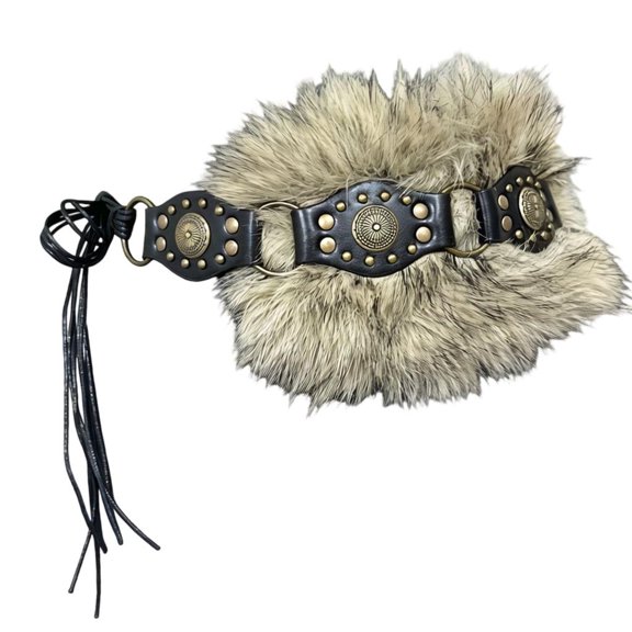 Yihuala Adjustable 2000S Aesthetic Waist Belt Soft Faux Furs Trim Stylish Waist Accessory Decorative Waistband For Daily Outfit